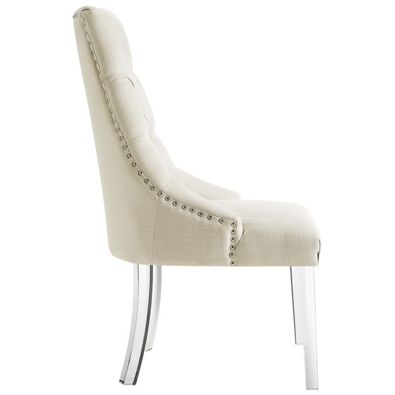 Brika Home Dining Side Chair in Cream White (Set of 2)