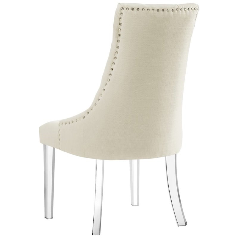 Brika Home Dining Side Chair in Cream White (Set of 2)