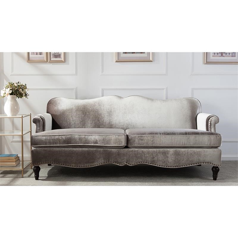 Brika Home Camelback Sofa in Gray