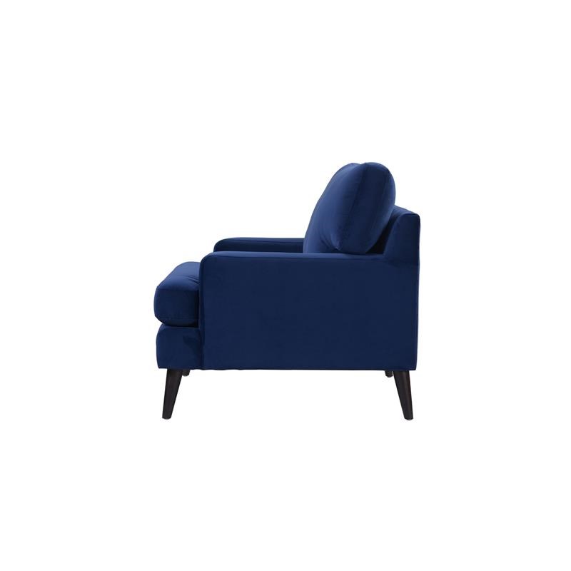 Brika Home Recessed Arm Accent Chair in Navy Blue