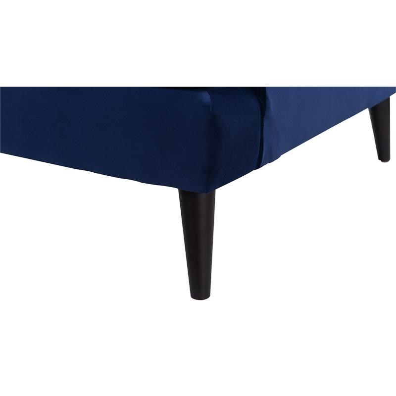 Brika Home Recessed Arm Accent Chair in Navy Blue