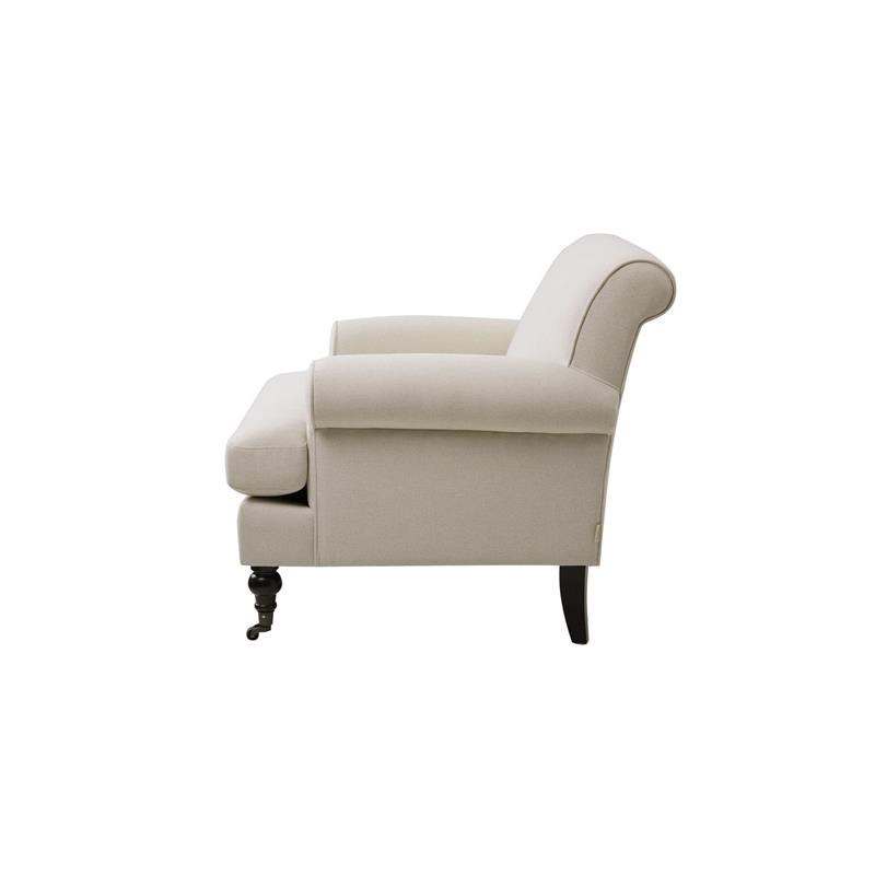 Brika Home Accent Arm Chair with Metal Casters in Sky Neutral