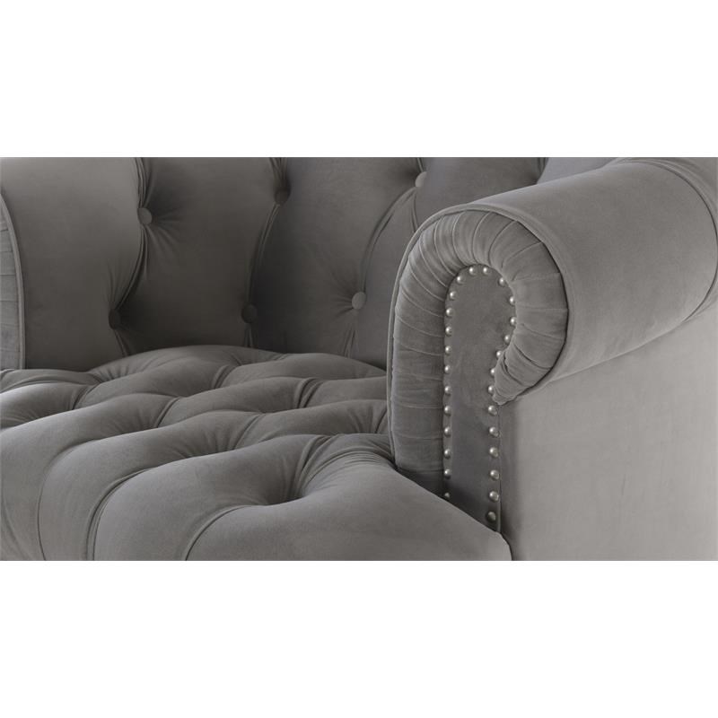 Brika Home Tufted Accent Chair in Opal Gray