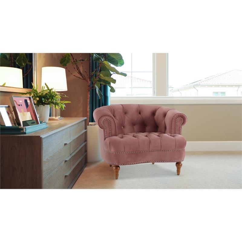 Brika Home Tufted Accent Chair in Ash Rose