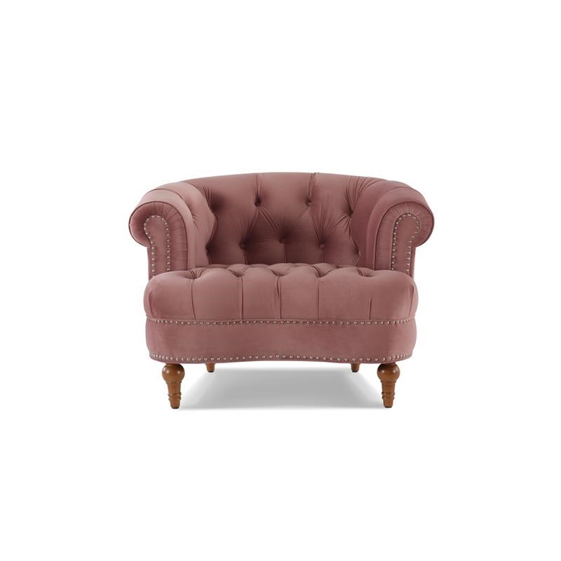 Brika Home Tufted Accent Chair in Ash Rose