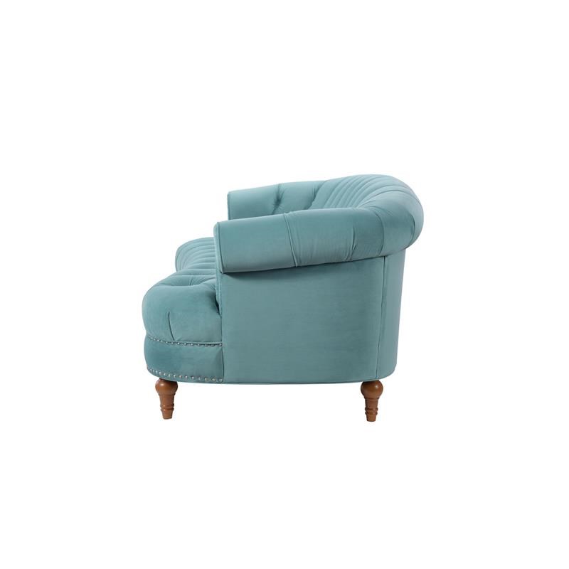 Brika Home Tufted Chesterfield Sofa in Arctic Blue