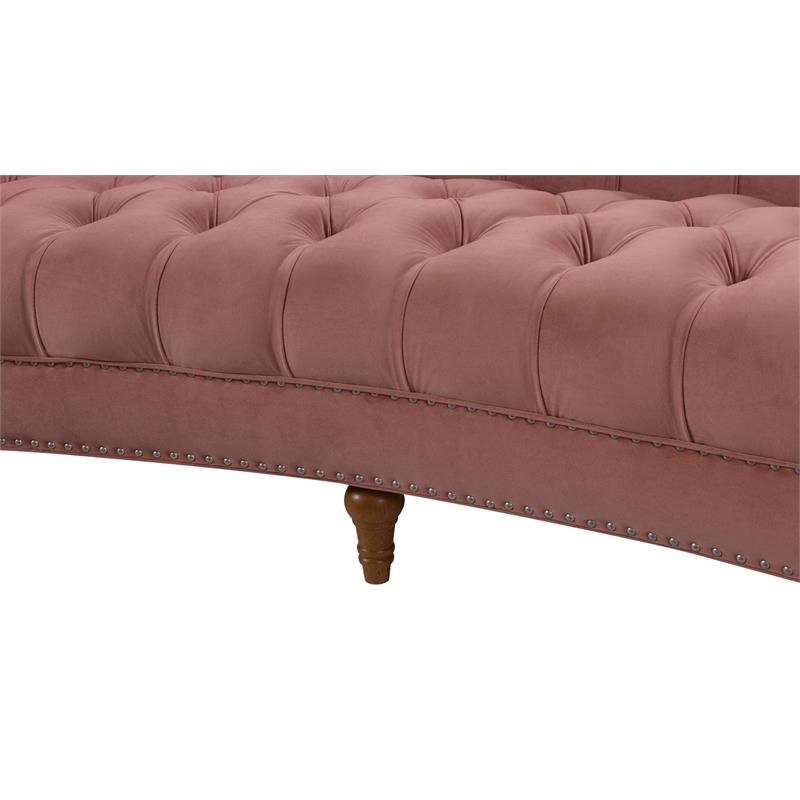 Brika Home Tufted Chesterfield Sofa in Ash Rose