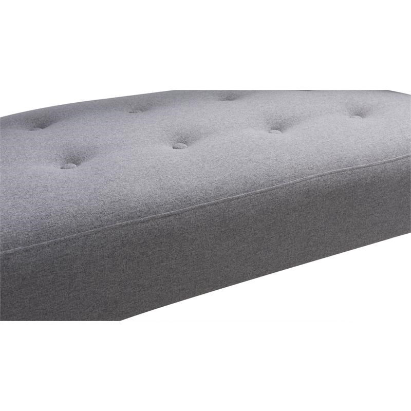 Brika Home Roll Arm Tufted Bench Settee in Light Gray