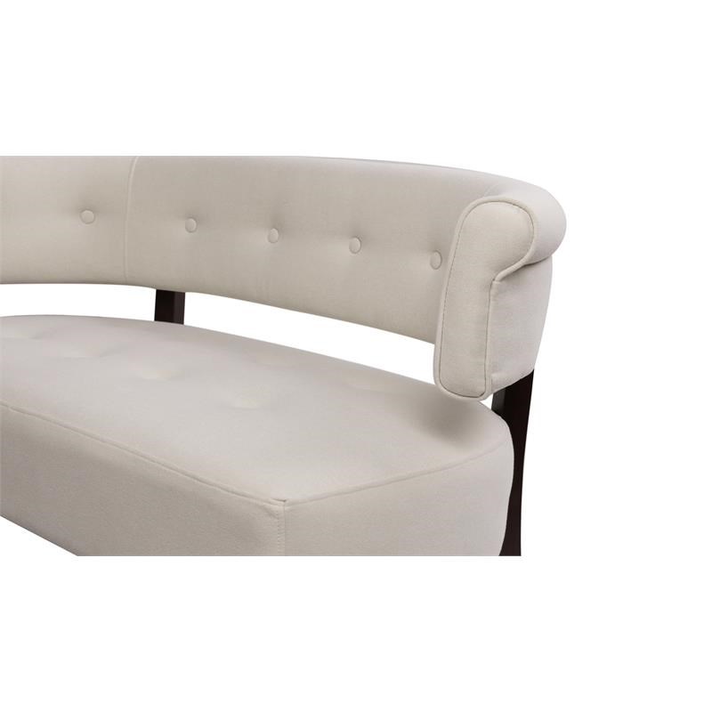 Brika Home Roll Arm Tufted Bench Settee in Sky Neutral