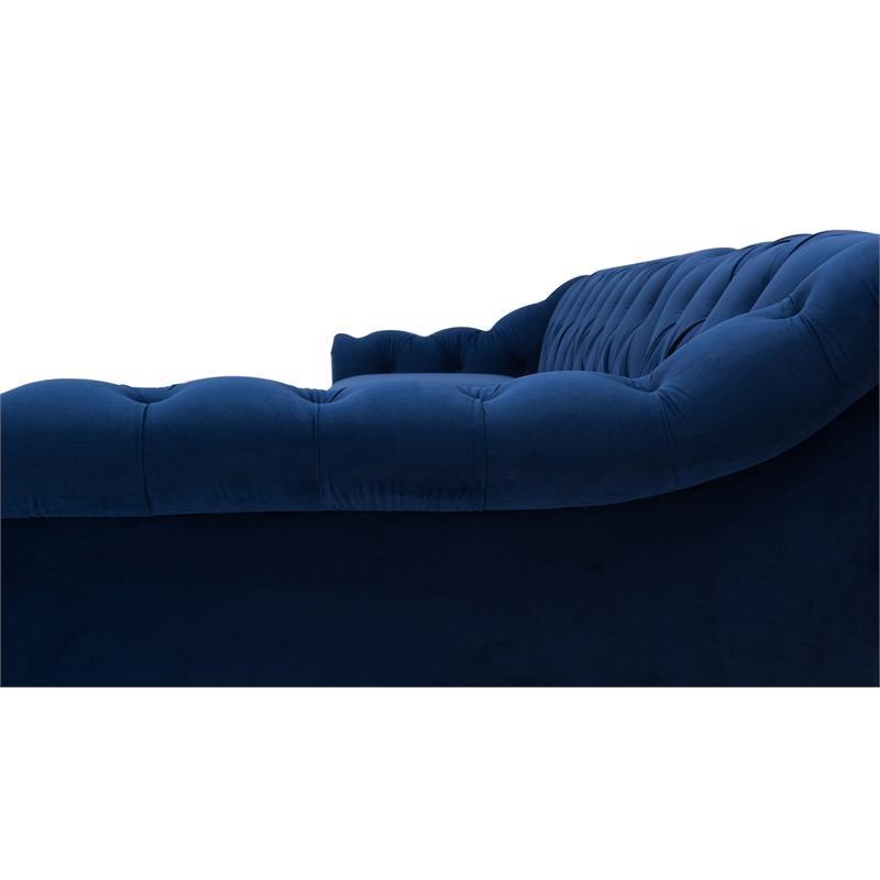 Brika Home Tufted Right Sectional Sofa in Navy Blue