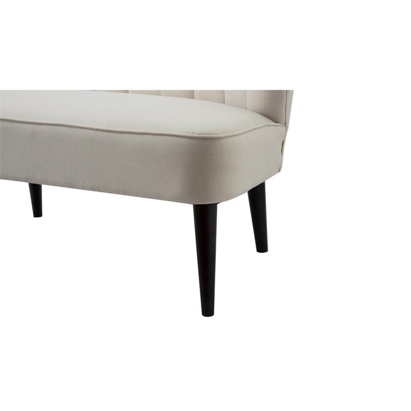Brika Home Button Tufted Settee in Sky Neutral