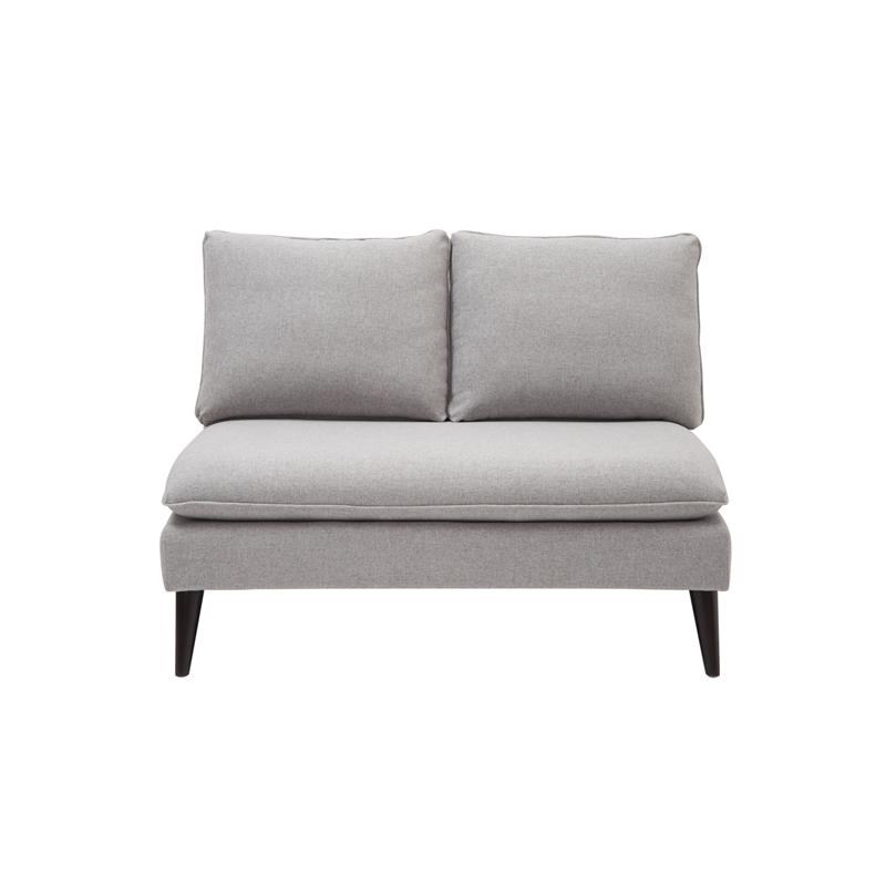Brika Home Upholstered Cushioned Settee in Light Gray