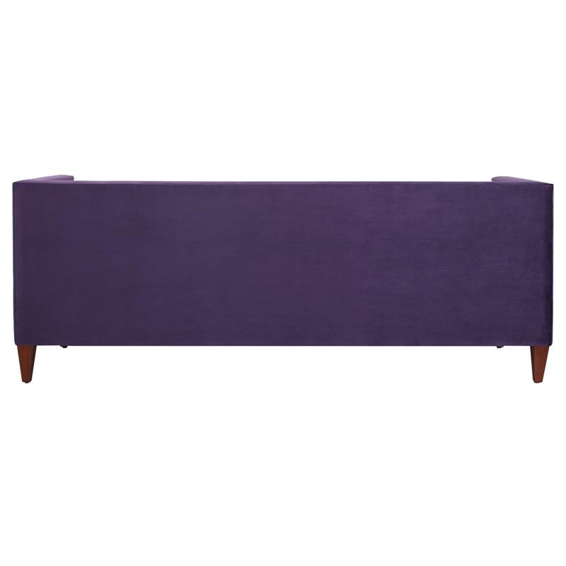 Brika Home Tufted Tuxedo Sofa in Purple