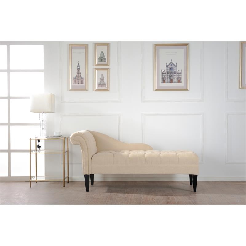 Tufted Roll Arm Chaise Lounge, Rolled Arm Chaise