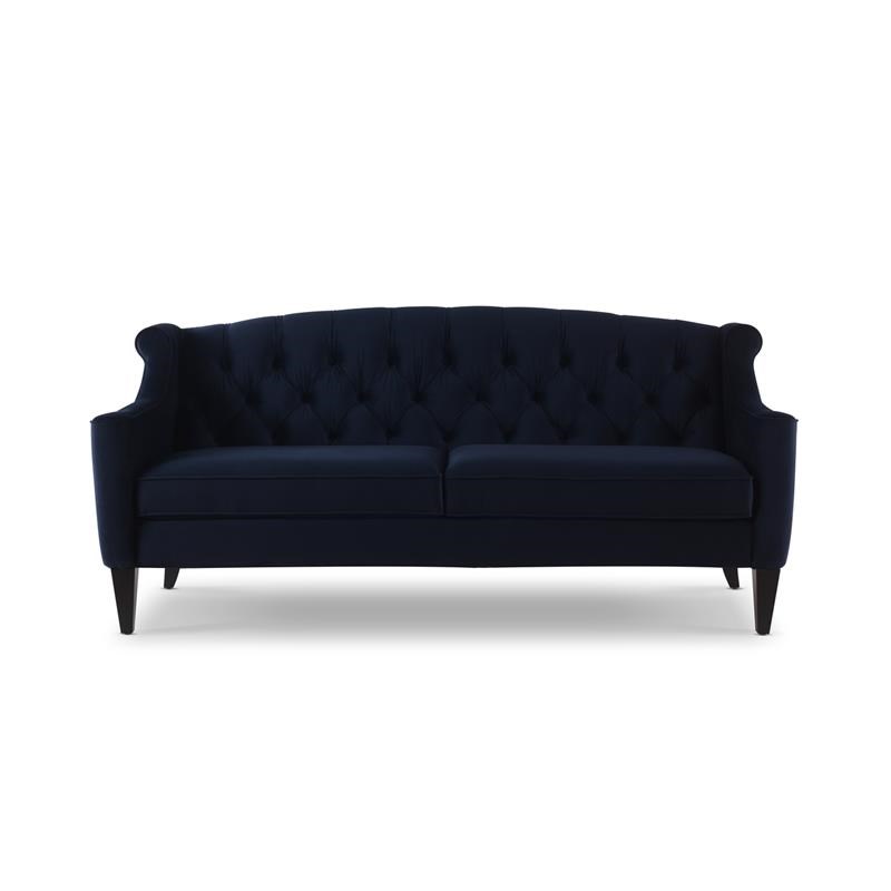 Brika Home Upholstered Button Tufted Sofa in Dark Navy Blue