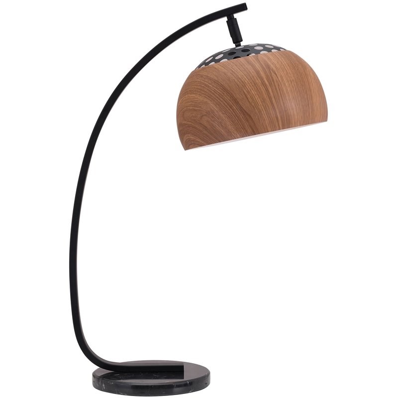 Brika Home Contemporary Metal Table Lamp in Brown