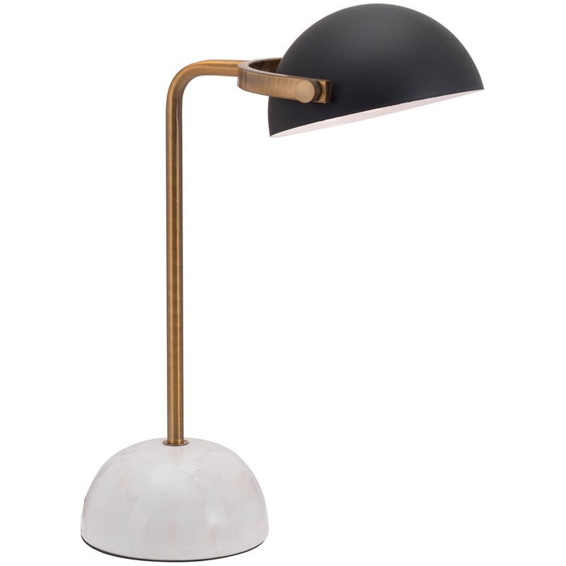 Brika Home Contemporary Marble Table Lamp in Black