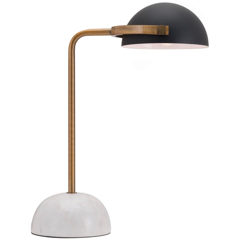 Brika Home Contemporary Marble Table Lamp in Black