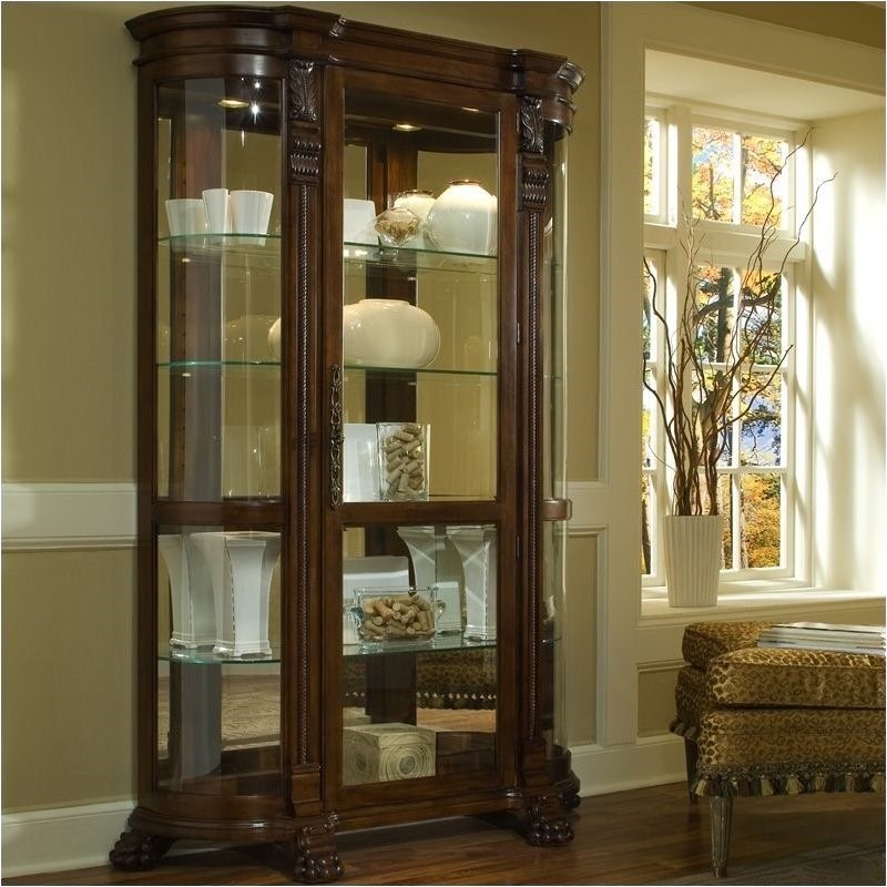 Bowery Hill Curved End Curio Cabinet