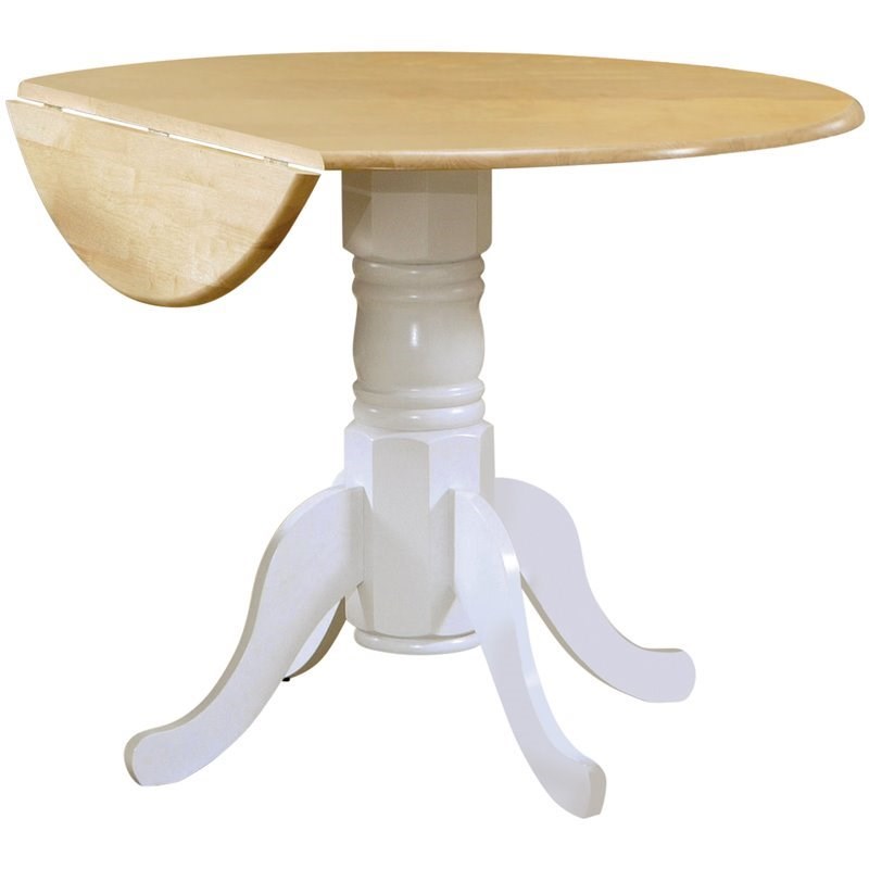 Round Drop Leaf Dining Table, Arkell 40 Inch Round Pedestal Dining Table White