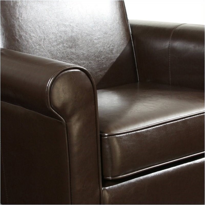 Bowery Hill Leather Club Chair in Brown