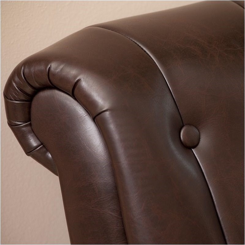 Bowery Hill Leather Club Chair in Brown