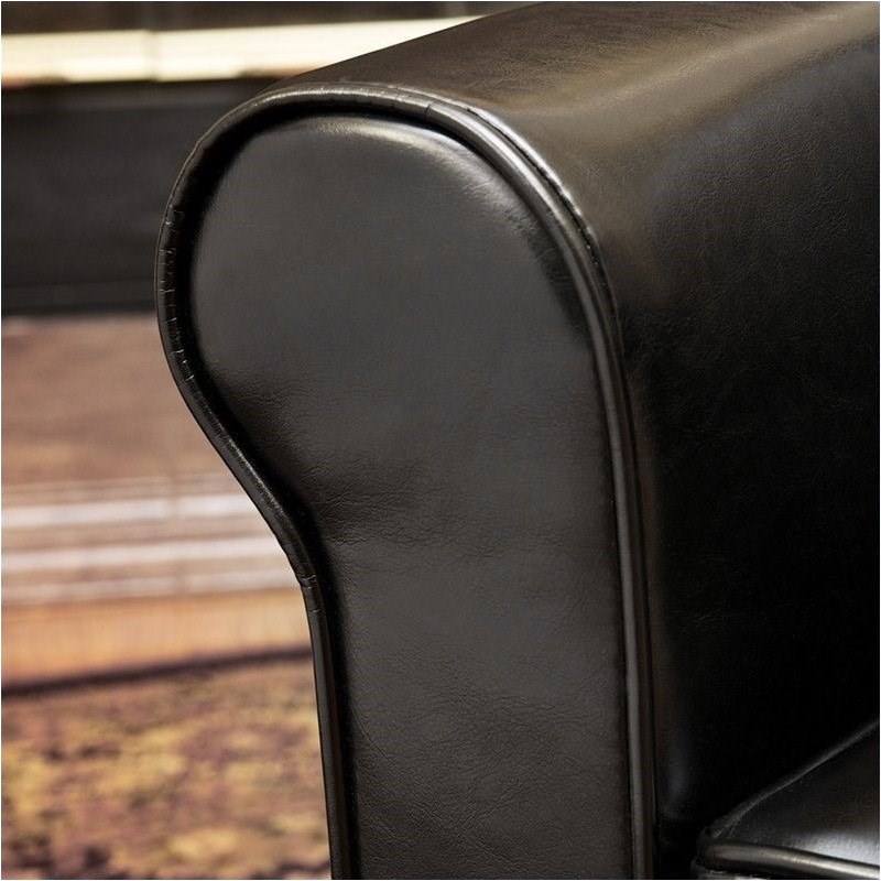 Bowery Hill Leather Club Chair in Black