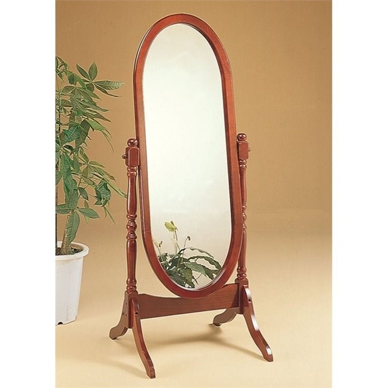 Bowery Hill Oval Cheval Mirror in Merlot