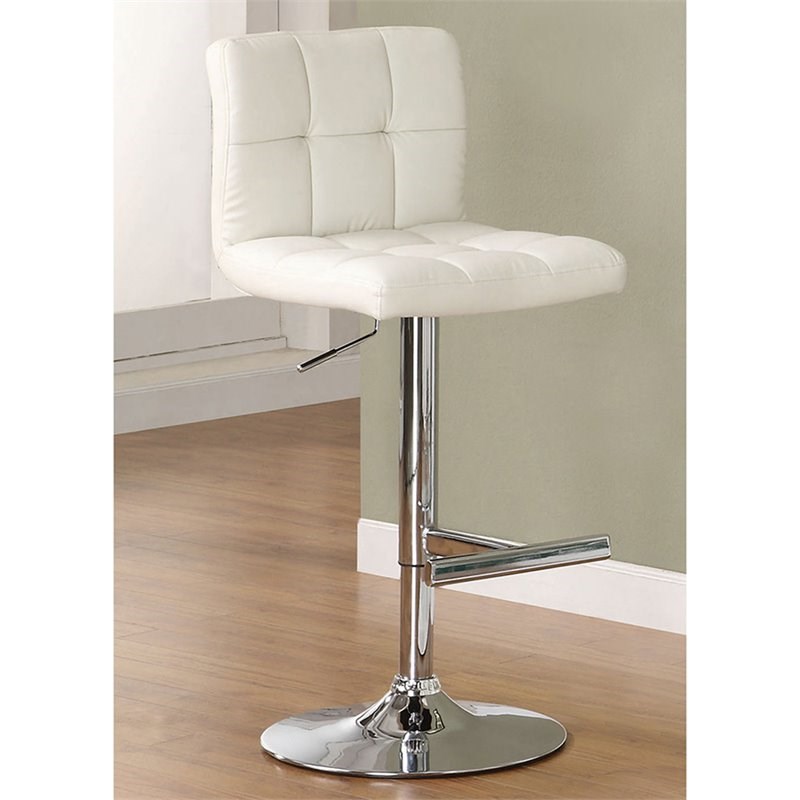 Bowery Hill Faux Leather Tufted Adjustable Armless Bar Stool