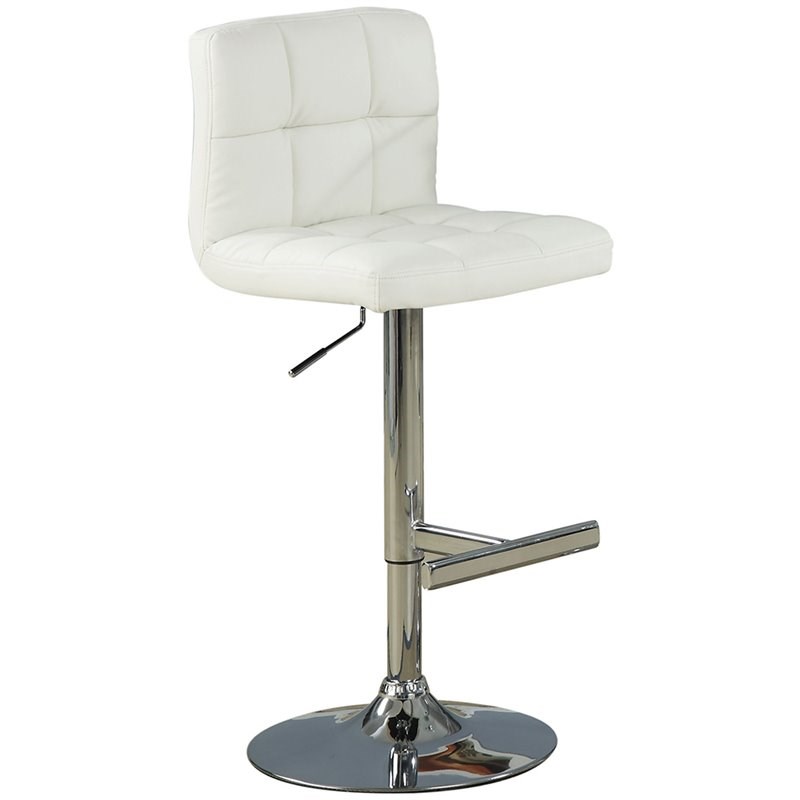Bowery Hill Faux Leather Tufted Adjustable Armless Bar Stool