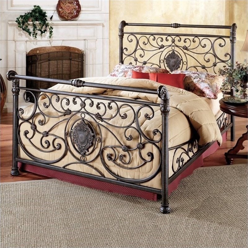 Bowery Hill King Metal Sleigh Bed In, King Size Metal Sleigh Bed Frame