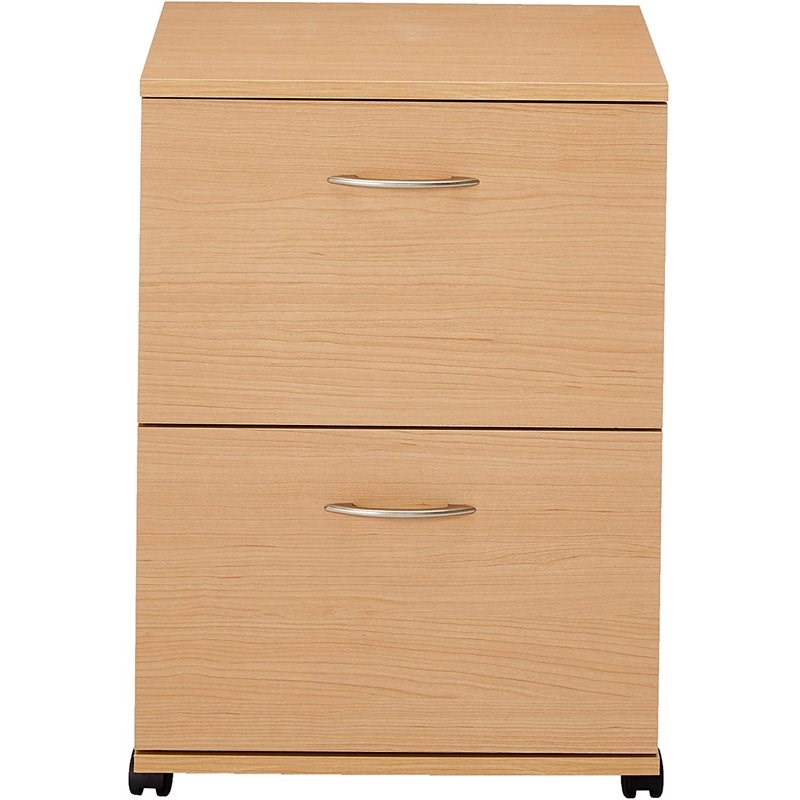 Bowery Hill 2 Drawer Mobile Vertical Filing Cabinet in Natural Maple
