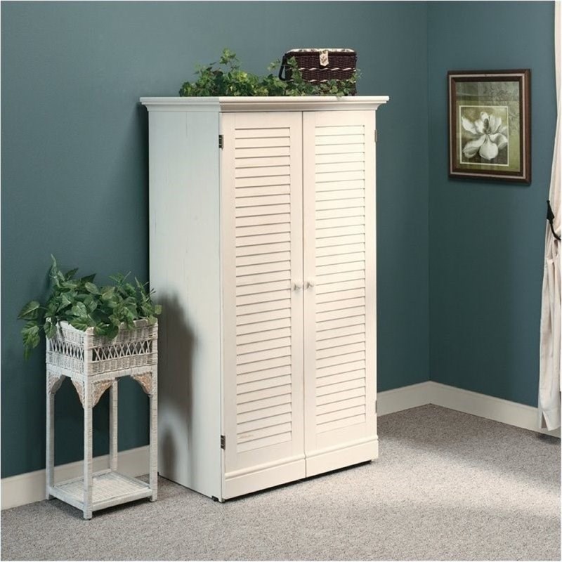 Bowery Hill Craft Armoire in Antique White