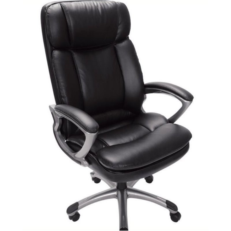 Bowery Hill Faux Leather Office Chair in Puresoft Black