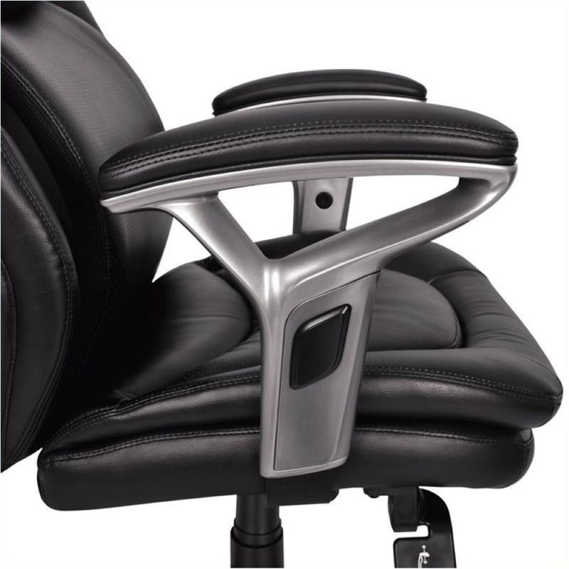 Bowery Hill Bonded Leather Office Chair in Black