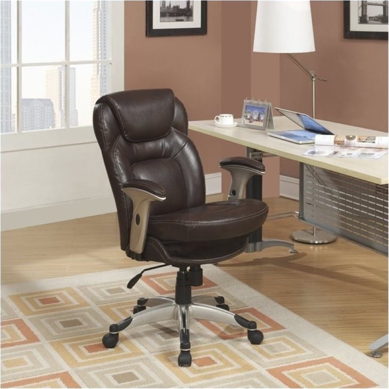 Bowery Hill Bonded Leather Office Chair in Chocolate