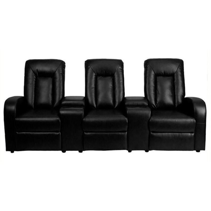 Bowery Hill 3 Seat Home Theater Recliner in Black