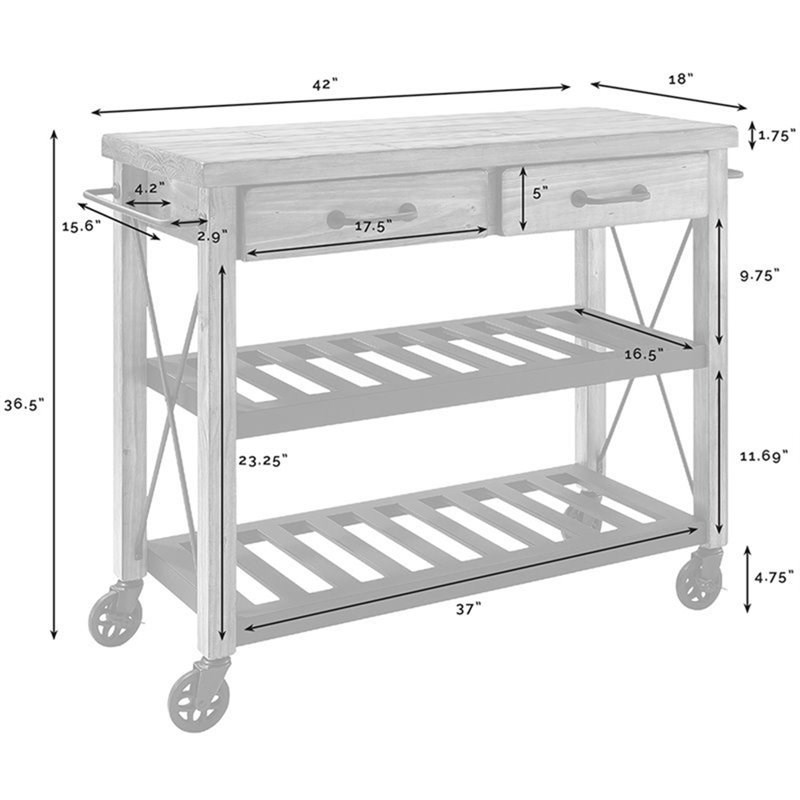 Bowery Hill Industrial Kitchen Cart In Rich Honey Homesquare   1581032 6 L 