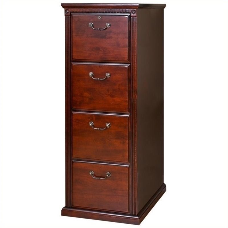 Bowery Hill 4 Drawer Vertical File Cabinet in Vibrant Cherry