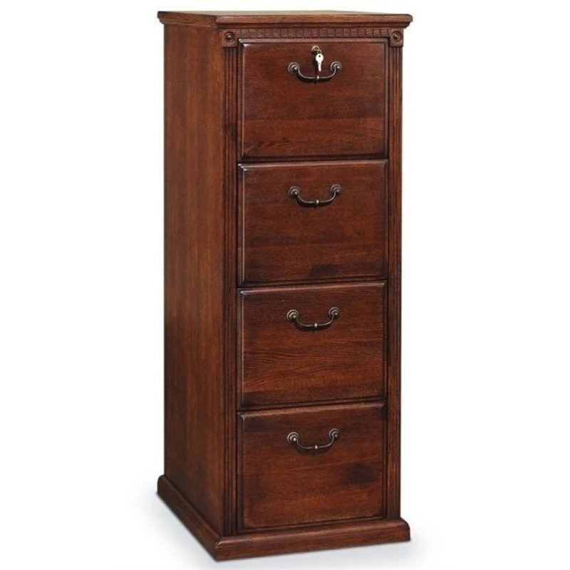 Bowery Hill 4 Drawer Vertical File Cabinet in Distressed Burnish
