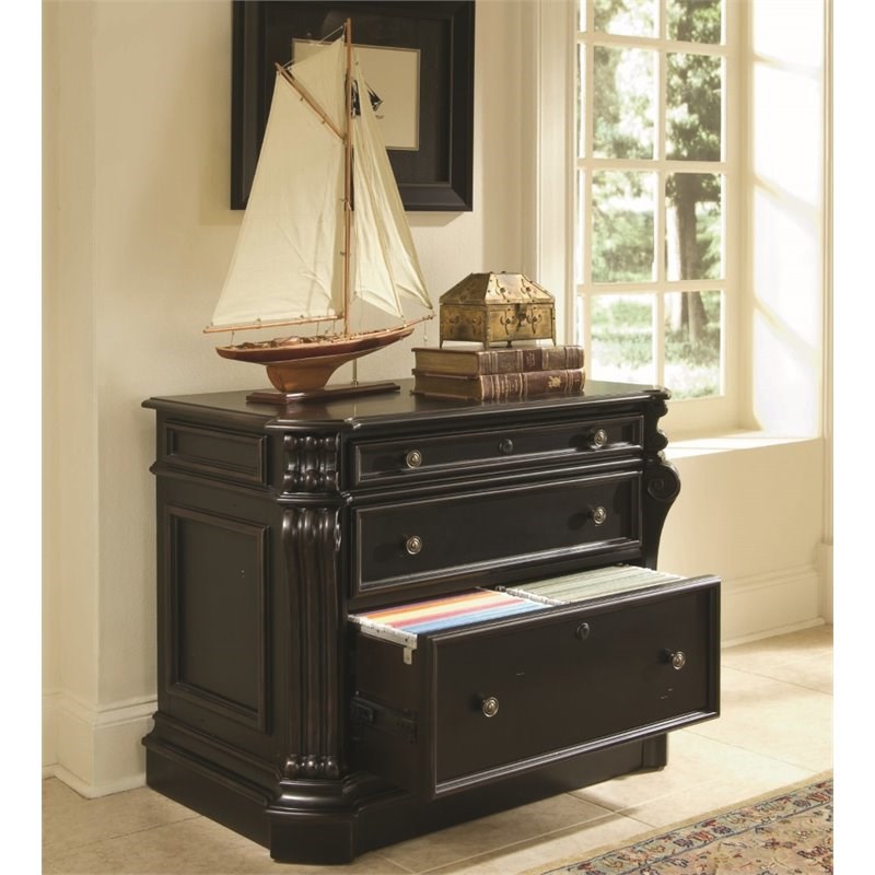 Bowery Hill 2 Drawer Lateral File Cabinet in Black