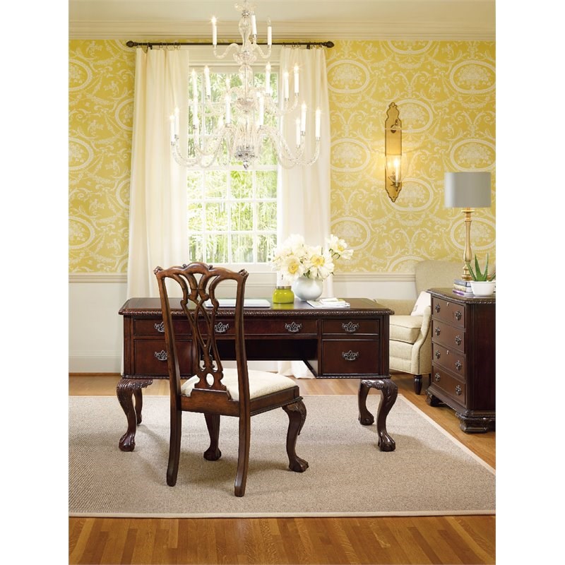 bowery hill computer home office desk in distressed dark ...