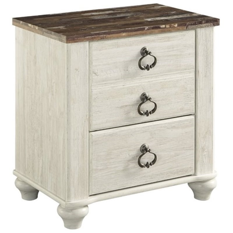 Bowery Hill 2 Drawer Nightstand in Two Tone