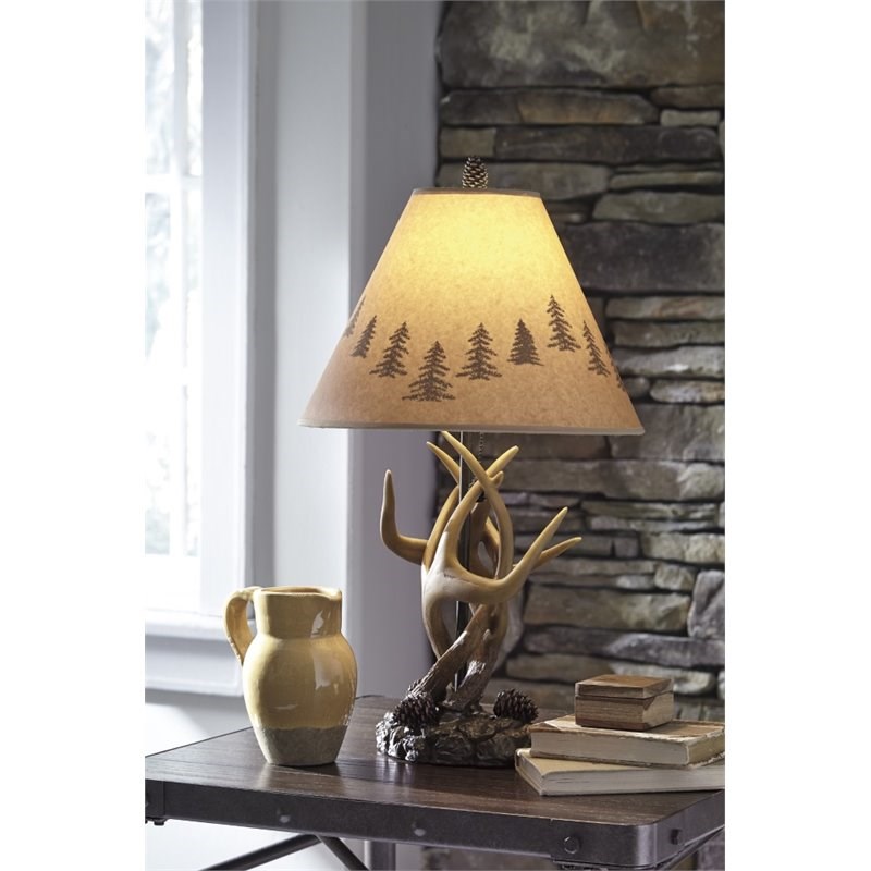Bowery Hill Poly Table Lamp in Brown (Set of 2)