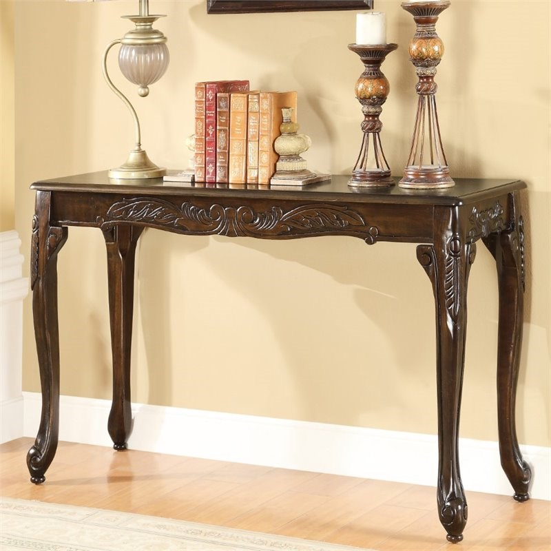 Bowery Hill Console Table in Dark Cherry
