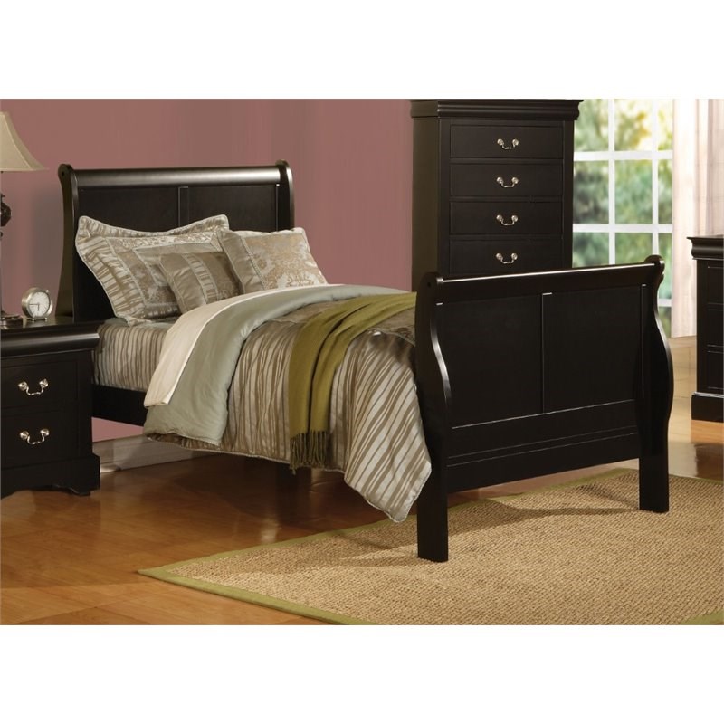 Bowery Hill Full Sleigh Bed in Black