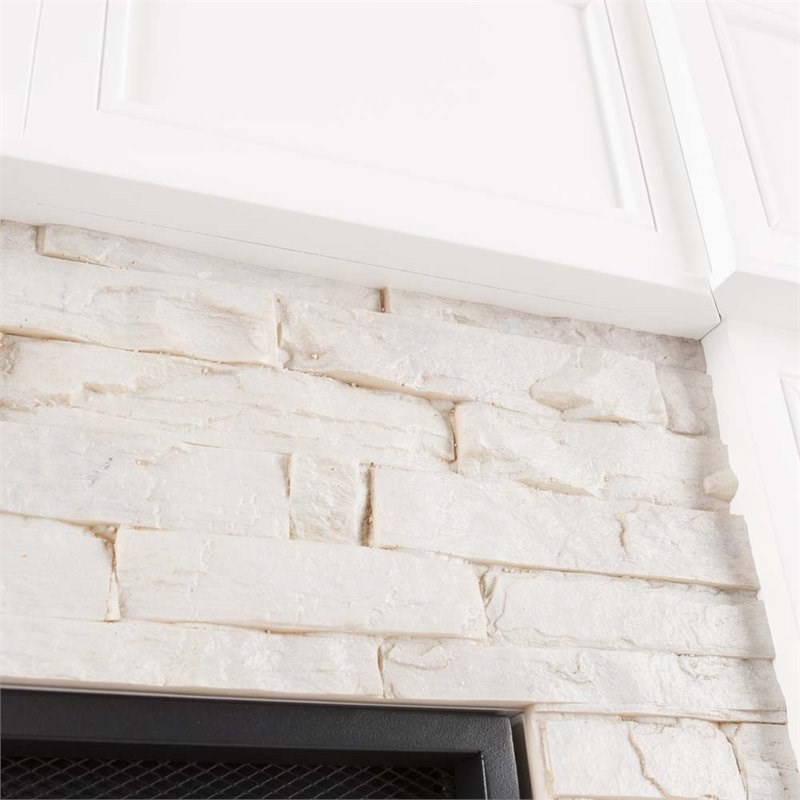 Bowery Hill Corner Electric Fireplace in White