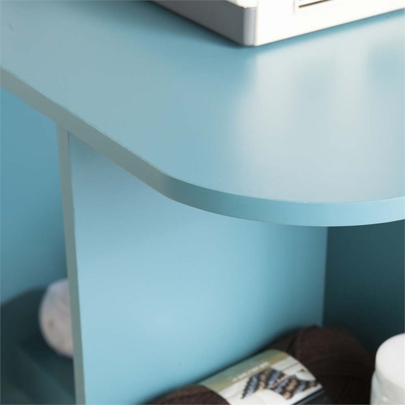 Bowery Hill Mobile Sewing and Craft Table in Turquoise