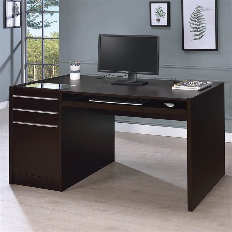 Bowery Hill Connect It Computer Desk in Cappuccino
