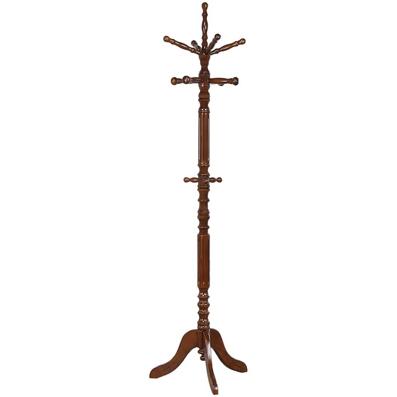 Bowery Hill Spinning Top Coat Rack in Walnut